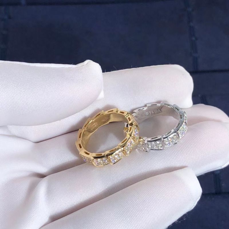 Calidad La fábrica hace el oro y los diamantes reales Rose Gold del anillo 18k de la víbora de BVLGARI Serpenti fábrica