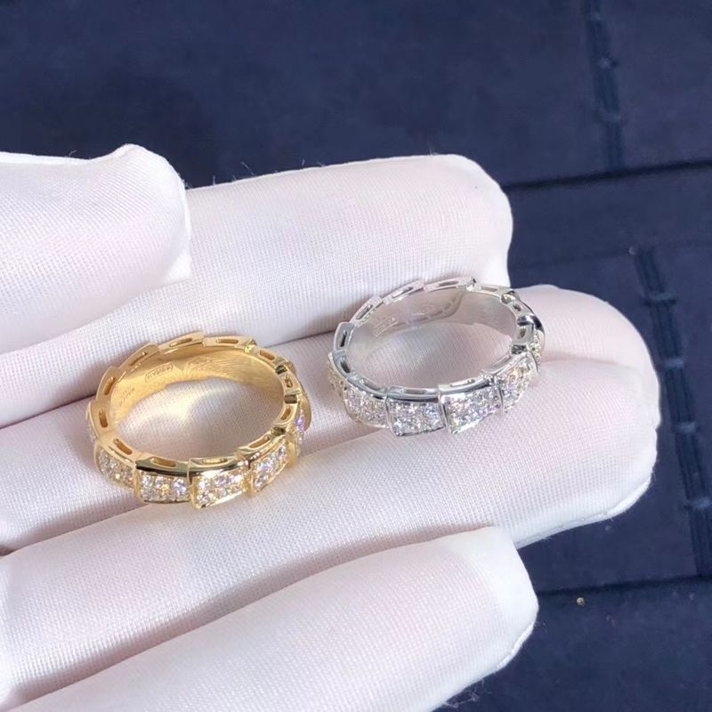 Calidad La fábrica hace el oro y los diamantes reales Rose Gold del anillo 18k de la víbora de BVLGARI Serpenti fábrica