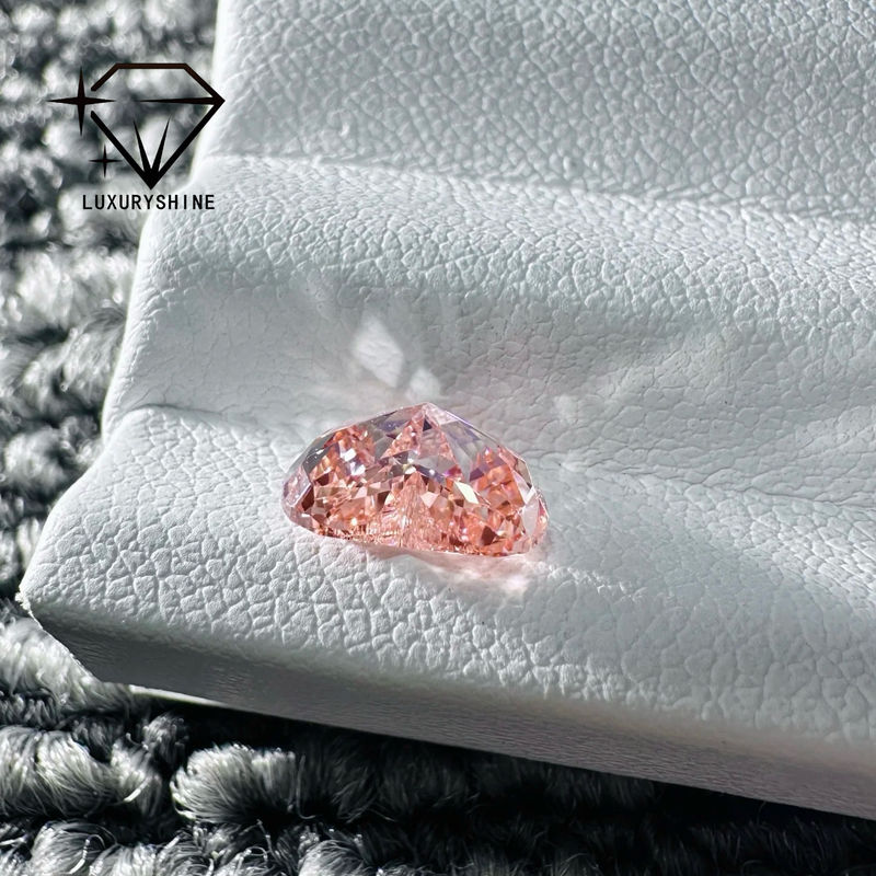 Calidad LuxuryShine Fancy Pink / Fancy Intense Pink / Fancy Vivid Pink Heart Cut Lab Grown Diamond VVS-VS1 Diamantes reales y joyas de boda y joyas personalizadas fábrica