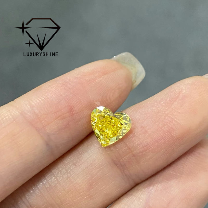 Calidad LuxuryShine Corazón Rosa / Amarillo / Verde Corte Corazón Diamante Creado en Laboratorio VVS-VS Diamantes Reales y Joyería de Boda y Joyería Personalizada fábrica