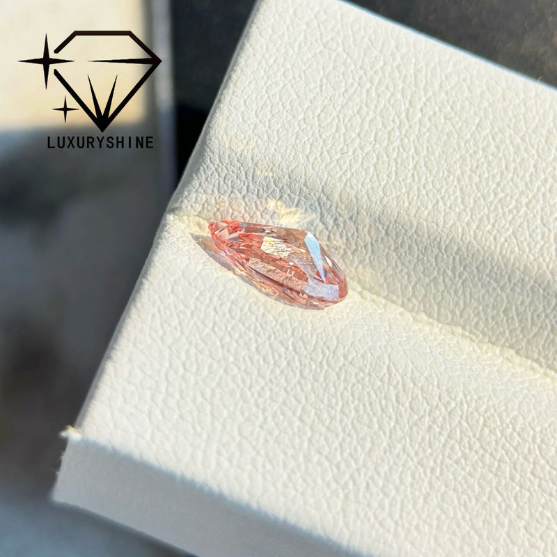 Calidad LuxuryShine 1-15CT Diamantes sueltos de laboratorio con corte de pera rosa Fancy VVS-VS y joyería de boda y joyería personalizada ﻿ fábrica