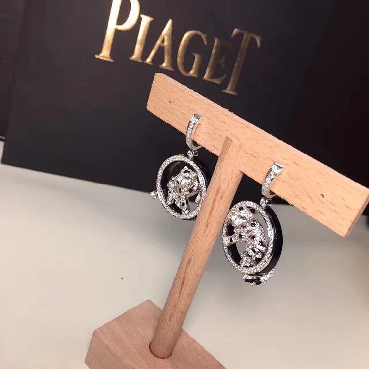 Calidad Esmeraldas Jade Onyx del oro blanco de PanthèRe De de la joyería de los pendientes del oro de los diamantes 18K fábrica