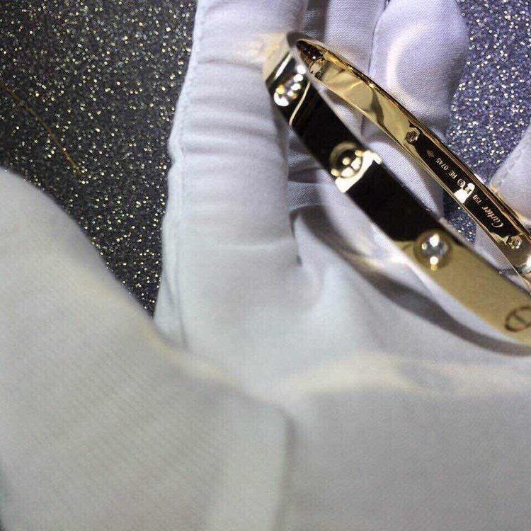 Calidad Oro del oro amarillo Diamonds18k de los diamantes de la pulsera 4 del amor de la joyería de la marca fábrica