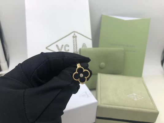 Calidad Diamante de Van Cleef And Arpels Vintage Alhambra Ring Yellow Gold Onyx Round fábrica