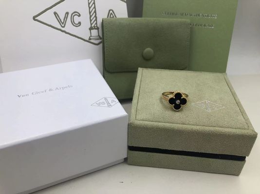 Calidad Diamante de Van Cleef And Arpels Vintage Alhambra Ring Yellow Gold Onyx Round fábrica