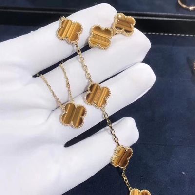 Calidad oro 18K y vintage real Alhambra Bracelet de los adornos de Van Cleef And Arpels 5 de los diamantes fábrica