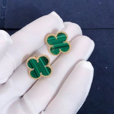 Calidad Malaquita del oro amarillo de Van Cleef And Arpels Mini Alhambra Earrings 18k fábrica