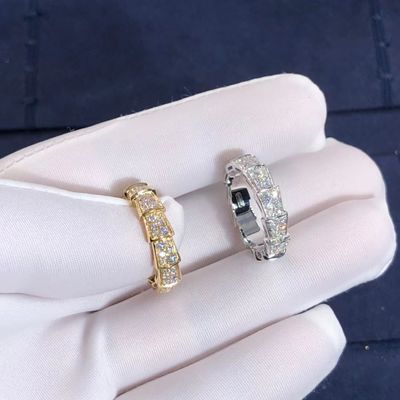 Calidad La fábrica hace el oro y los diamantes reales Rose Gold del anillo 18k de la víbora de BVLGARI Serpenti fábrica