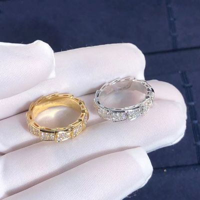 Calidad La fábrica hace el oro y los diamantes reales Rose Gold del anillo 18k de la víbora de BVLGARI Serpenti fábrica