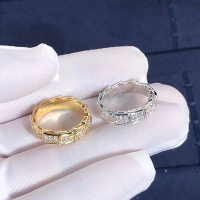 Calidad La fábrica hace el oro y los diamantes reales Rose Gold del anillo 18k de la víbora de BVLGARI Serpenti fábrica
