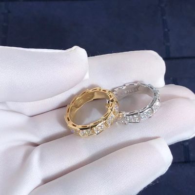 Calidad La fábrica hace el oro y los diamantes reales Rose Gold del anillo 18k de la víbora de BVLGARI Serpenti fábrica