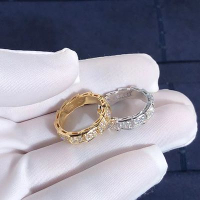 Calidad La fábrica hace el oro y los diamantes reales Rose Gold del anillo 18k de la víbora de BVLGARI Serpenti fábrica