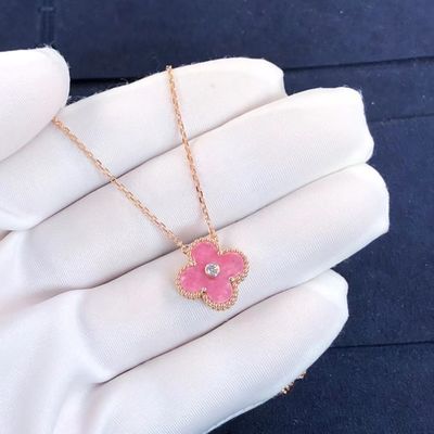 Calidad Vintage Alhambra Pendant Real Diamonds del collar del oro del quilate del OEM 18 fábrica