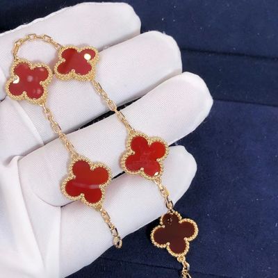 Calidad Adornos rojos de la pulsera 5 del oro de Van Cleef Arpels 18K con la piedra preciosa fábrica