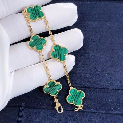 Calidad Adornos rojos de la pulsera 5 del oro de Van Cleef Arpels 18K con la piedra preciosa fábrica