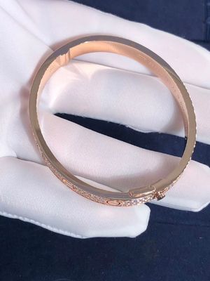 Calidad Pulsera fina Diamond Paved White/Rose/pulsera amarilla del amor de la grada del coche de la joyería del oro 18K fábrica