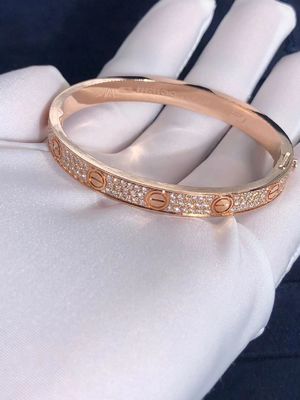 Calidad Pulsera fina Diamond Paved White/Rose/pulsera amarilla del amor de la grada del coche de la joyería del oro 18K fábrica