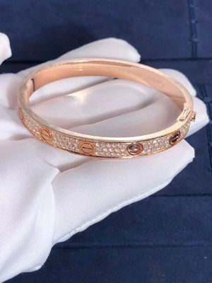 Calidad Pulsera fina Diamond Paved White/Rose/pulsera amarilla del amor de la grada del coche de la joyería del oro 18K fábrica