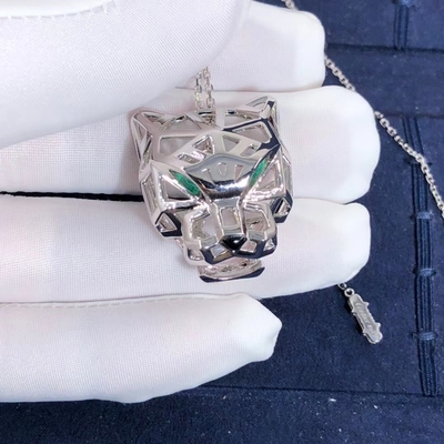 ónix del collar de Panthere de la grada del coche del oro blanco 18K CONTRA los diamantes modificados para requisitos particulares