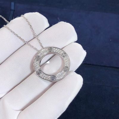 Calidad Oro blanco modificado para requisitos particulares del collar 18K del AMOR de la grada del coche CONTRA los diamantes pavimentados fábrica
