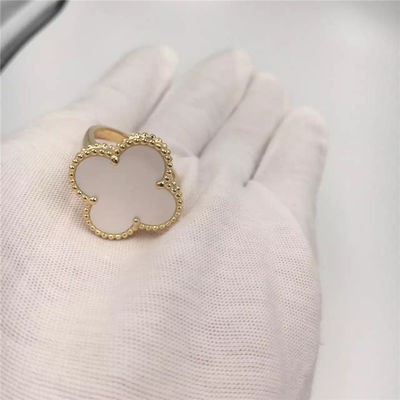 Calidad VCARF78900 Van Cleef y oro amarillo Alhambra del anillo mágico de Arpels con forma de la flor fábrica