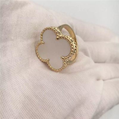 Calidad VCARF78900 Van Cleef y oro amarillo Alhambra del anillo mágico de Arpels con forma de la flor fábrica