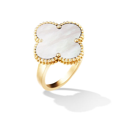 Calidad VCARF78900 Van Cleef y oro amarillo Alhambra del anillo mágico de Arpels con forma de la flor fábrica