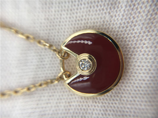 Calidad Collar 18K Rose Gold Carnelian de Amulette De de la joyería de High End Custom del modelo de XS fábrica