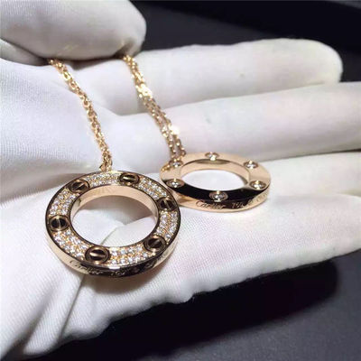 Calidad El oro amarillo del collar 18K del amor, pavimenta a Diamond Necklace B7058400 fábrica