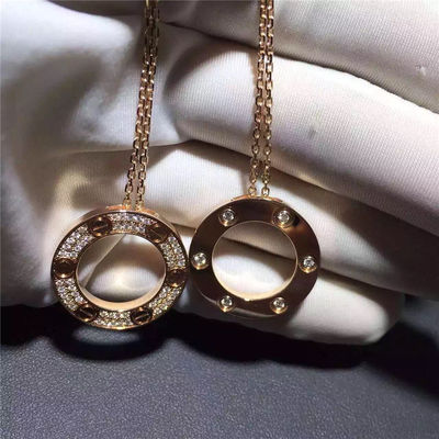 Calidad El oro amarillo del collar 18K del amor, pavimenta a Diamond Necklace B7058400 fábrica