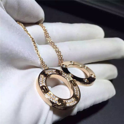 Calidad El oro amarillo del collar 18K del amor, pavimenta a Diamond Necklace B7058400 fábrica