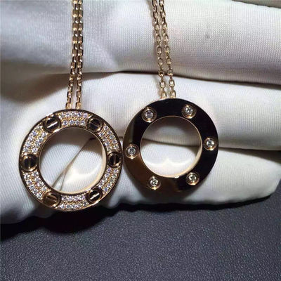 Calidad El oro amarillo del collar 18K del amor, pavimenta a Diamond Necklace B7058400 fábrica