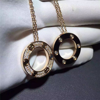 Calidad El oro amarillo del collar 18K del amor, pavimenta a Diamond Necklace B7058400 fábrica
