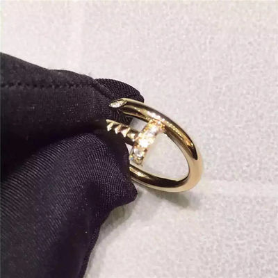Calidad clavo Ring No Gemstone, oro simple Ring With Diamond del oro amarillo 18K fábrica