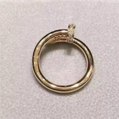 Calidad clavo Ring No Gemstone, oro simple Ring With Diamond del oro amarillo 18K fábrica
