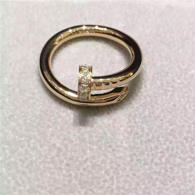 Calidad clavo Ring No Gemstone, oro simple Ring With Diamond del oro amarillo 18K fábrica