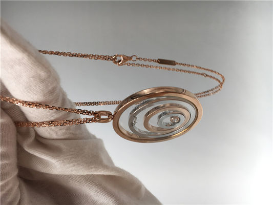 Calidad Colgante del oro de la forma redonda 18k Rose, colgante feliz del alcohol de Chopard de la calidad del SI H fábrica