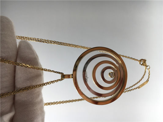 Calidad Colgante del oro de la forma redonda 18k Rose, colgante feliz del alcohol de Chopard de la calidad del SI H fábrica