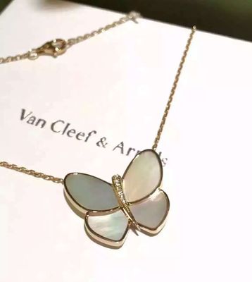 Calidad Oro amarillo pendiente del collar 18K de la mariposa, collar de Van Cleef Butterfly fábrica