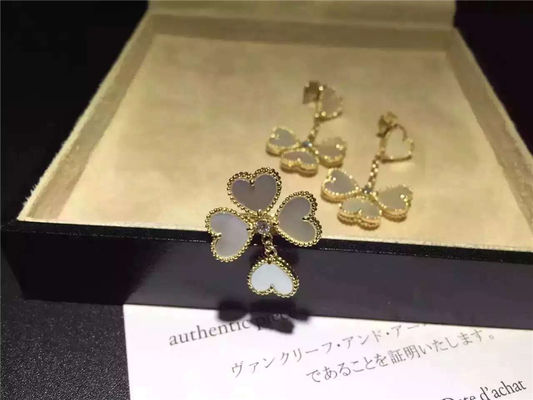 Calidad Pendientes de Van Cleef Sweet Alhambra, pendientes nacarados blancos con el diamante redondo fábrica