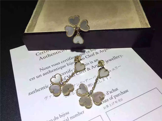 Calidad Pendientes de Van Cleef Sweet Alhambra, pendientes nacarados blancos con el diamante redondo fábrica