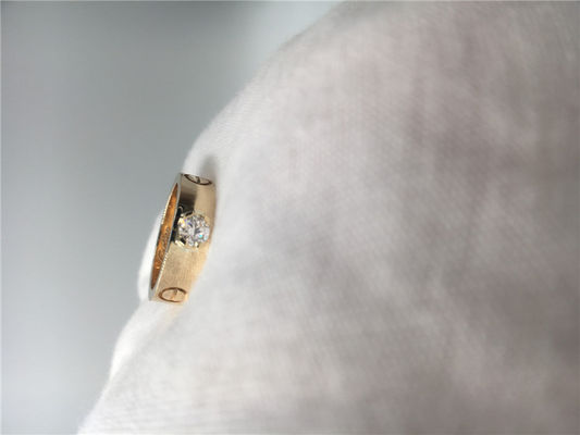 Calidad Brillante - oro amarillo cortado N4250100 del anillo 18K del solitario del amor del diamante fábrica