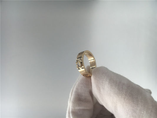 Calidad Brillante - oro amarillo cortado N4250100 del anillo 18K del solitario del amor del diamante fábrica