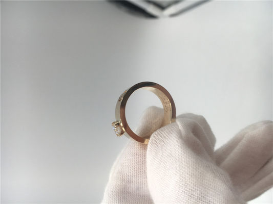 Calidad Brillante - oro amarillo cortado N4250100 del anillo 18K del solitario del amor del diamante fábrica