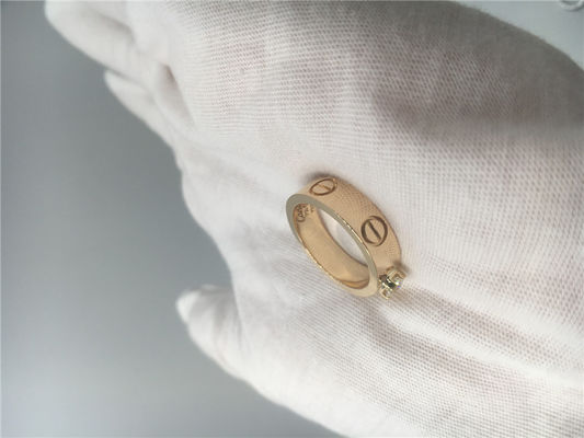 Calidad Brillante - oro amarillo cortado N4250100 del anillo 18K del solitario del amor del diamante fábrica