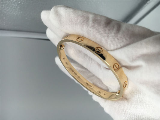 Calidad Oro amarillo de la pulsera del amor, pulsera hecha a mano del brazalete del amor para el regalo fábrica