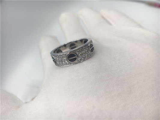 Calidad Amor Ring With Diamonds de la joyería del oro blanco de B4207600 18K/de cerámica fábrica