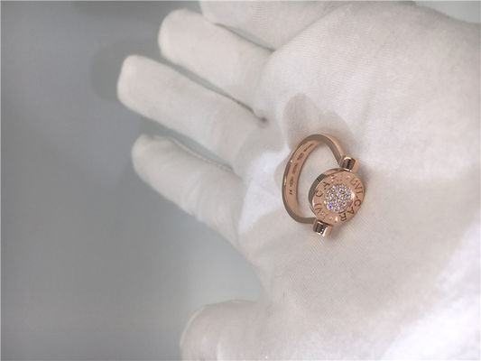 Calidad vintage de lujo Rose Gold Engagement Rings With de la joyería de la joyería 18K nacarada/diamantes de Pavé fábrica