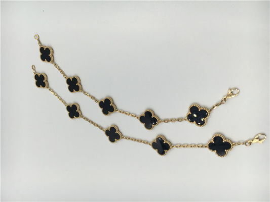 Calidad Joyería del oro de Alhambra 18K del vintage de las mujeres hecha a mano con ónix ningún diamante fábrica