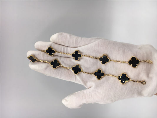 Calidad Joyería del oro de Alhambra 18K del vintage de las mujeres hecha a mano con ónix ningún diamante fábrica